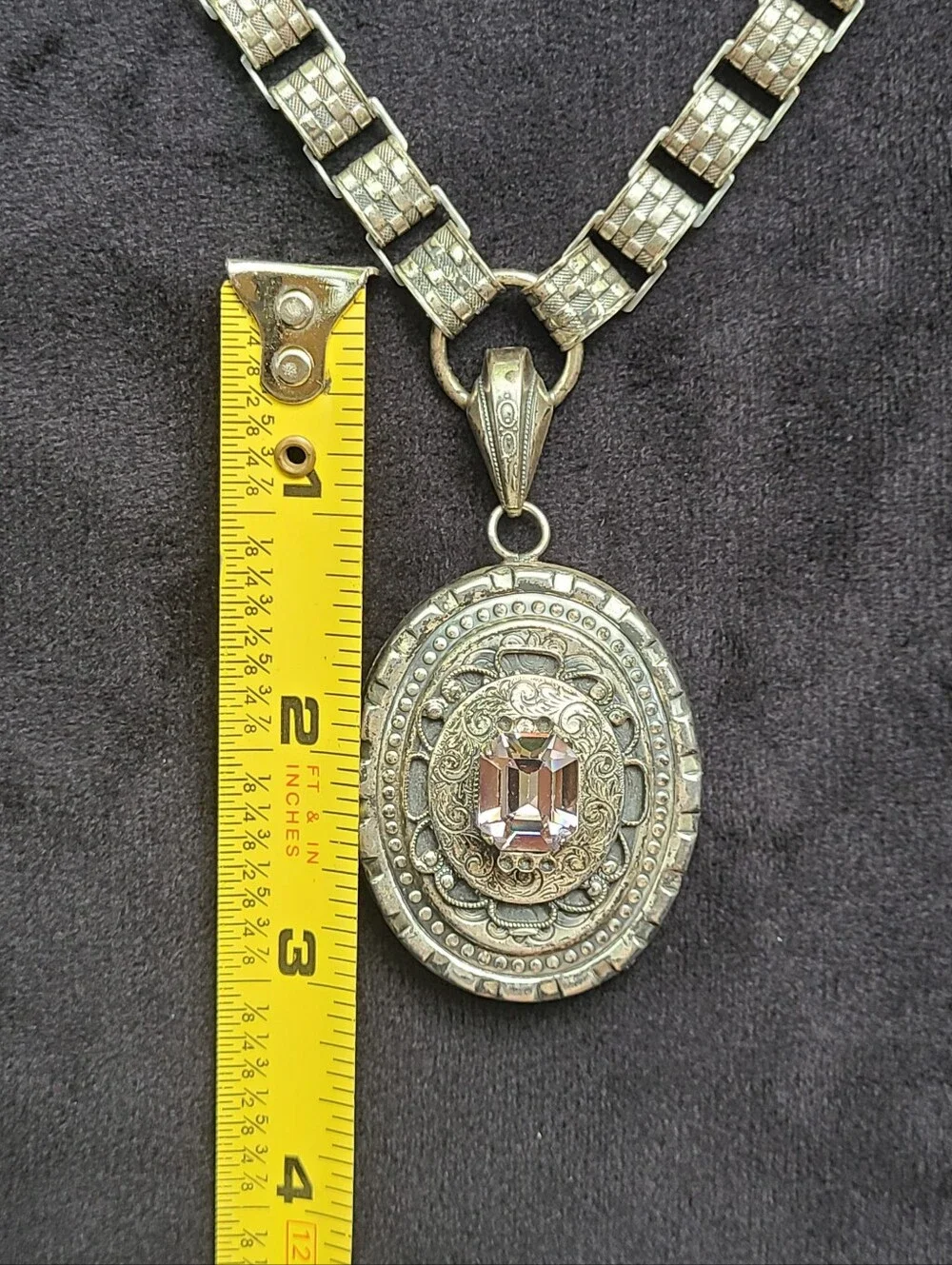 Victorian Book Chain Locket Antique Necklace